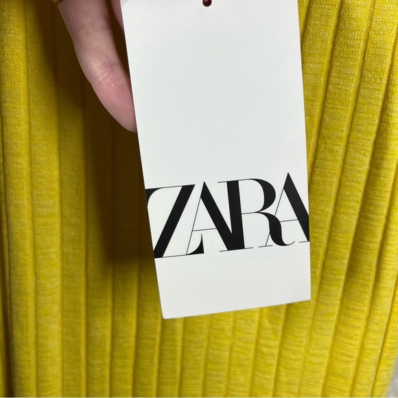 Zara NWT Yellow Sleeveless Ribbed Maxi Dress - Picture 4 of 7